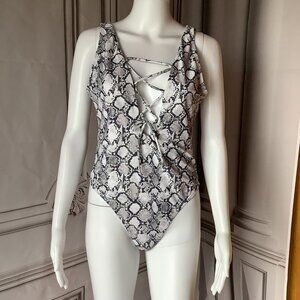 **Shekini**  Snake Print Swimsuit Large NWT